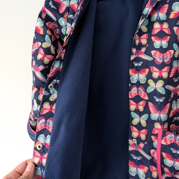 Carter's Butterfly Fleece Raincoat Fall Jacket Size 8 - Picture 5 of 9